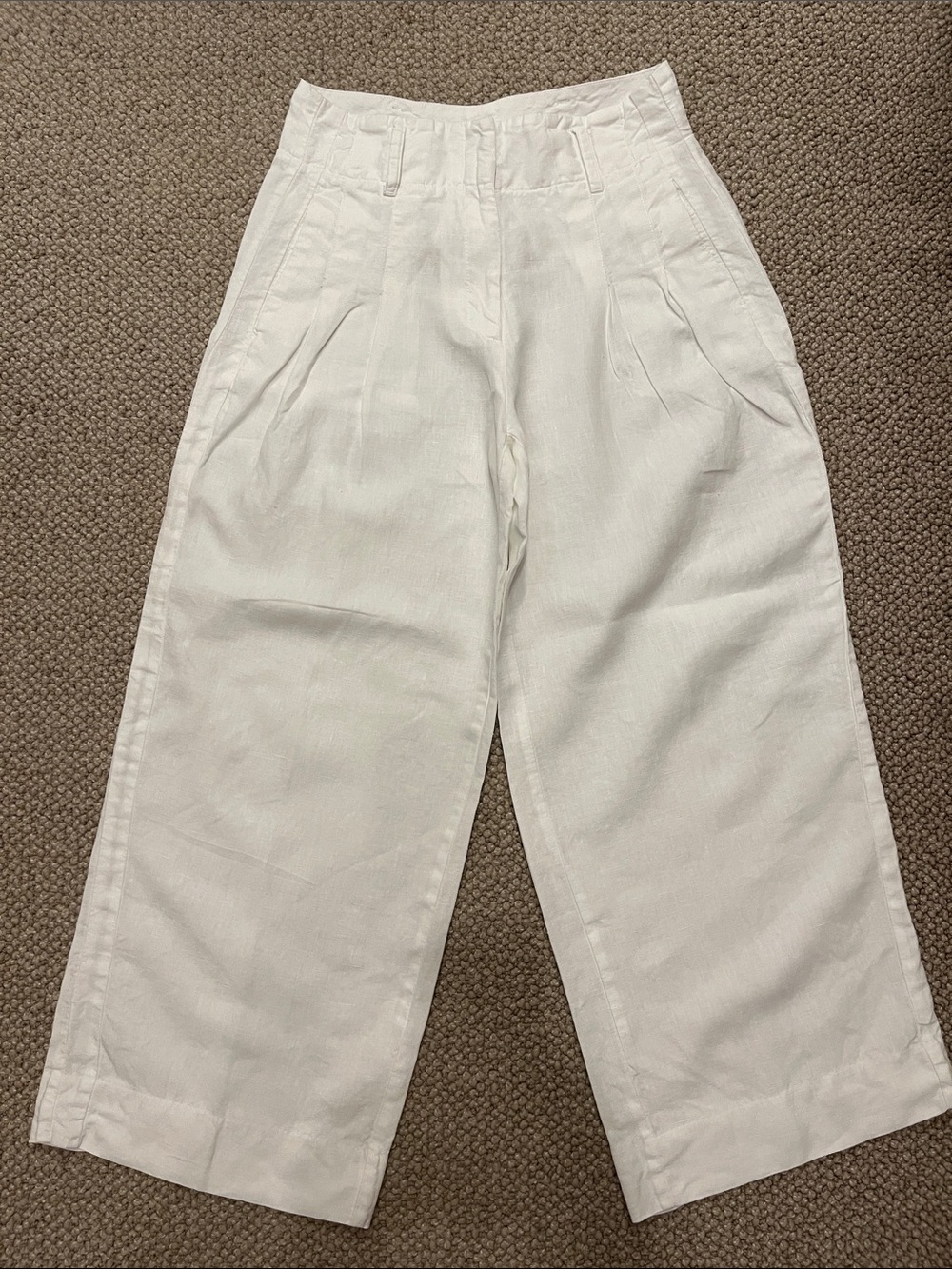 Chico’s Wide-Leg 100% Linen Pants in White - Picture 2 of 13